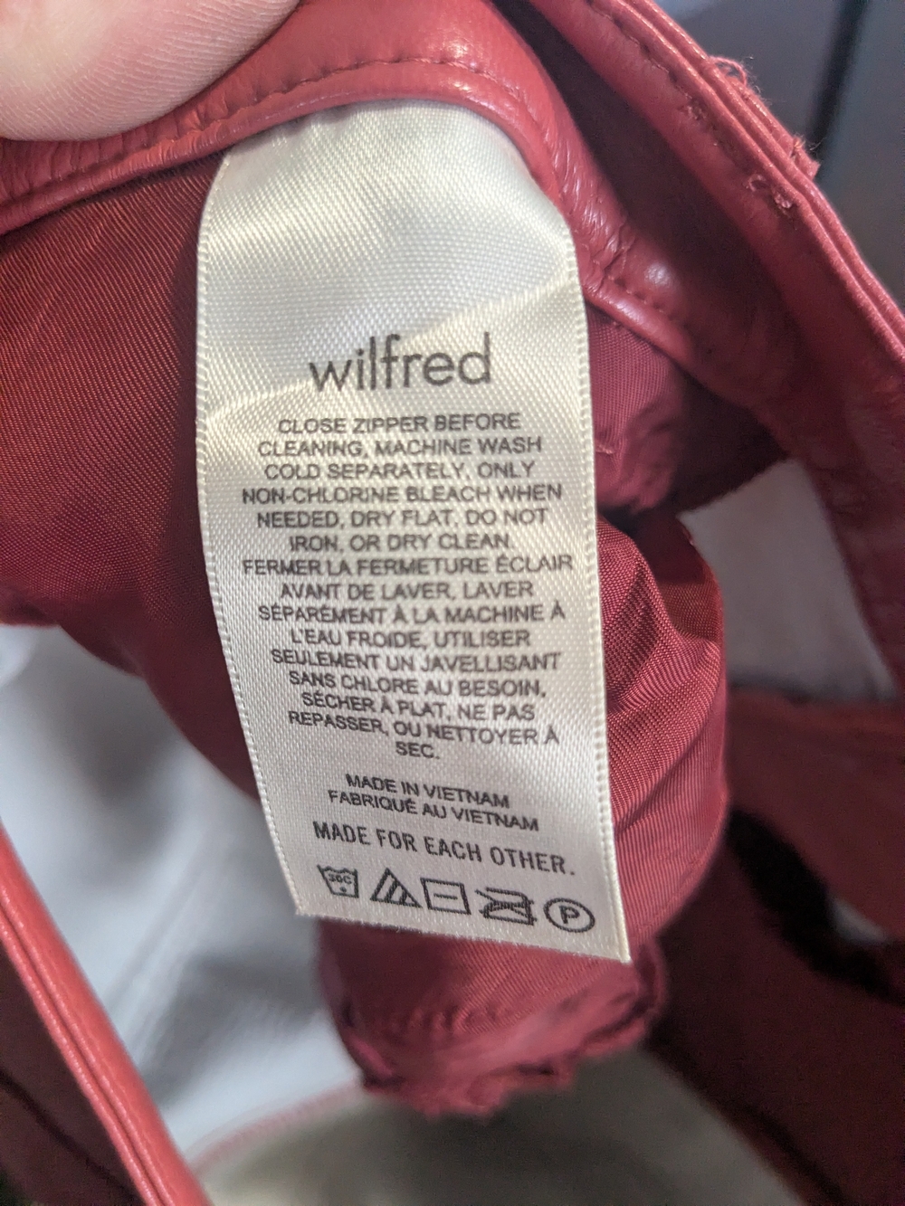 Wilfred Coral Straight-Leg Faux Leather Pants - Picture 3 of 4